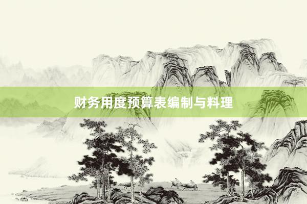 财务用度预算表编制与料理